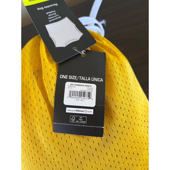 NWT Athletic Works Adult One Size Scrimmage Jerseys 6 Pack Yellow W/Travel Bag - Picture 4 of 4
